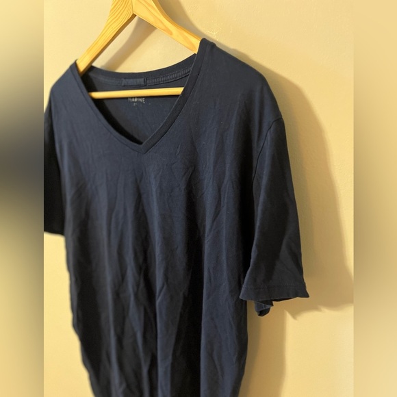 MARINE LAYER Signature V-Neck Tee T-Shirt Navy Blue Supima Cotton Modal XL - Picture 2 of 5